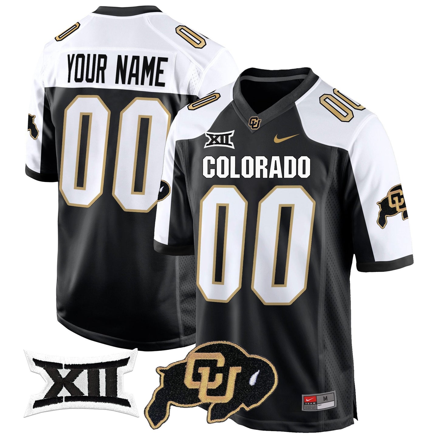 Colorado Buffaloes Big 12 XII Patch Game Custom Jersey V2 - All Stitched