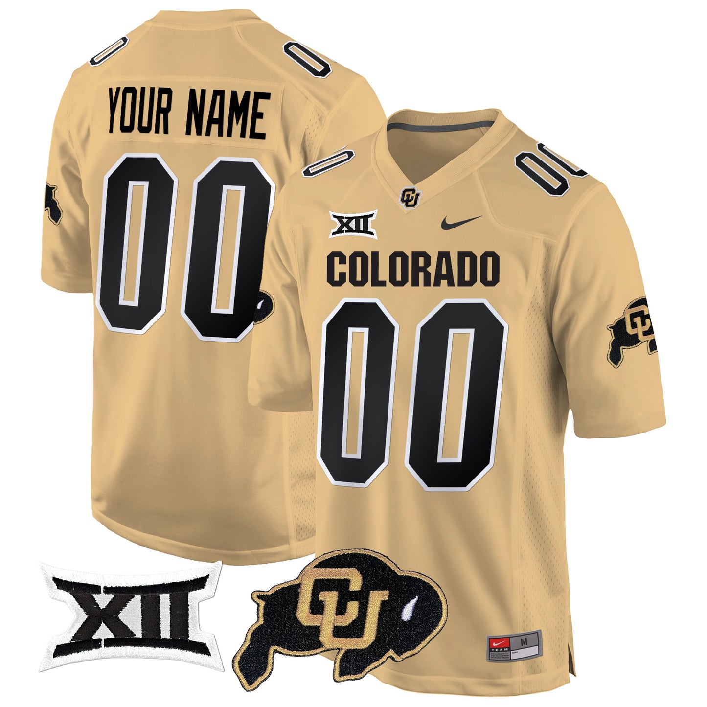 Colorado Buffaloes Big 12 XII Patch Game Custom Jersey V2 - All Stitched