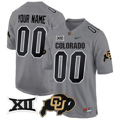 Colorado Buffaloes Big 12 XII Patch Game Custom Jersey V2 - All Stitched