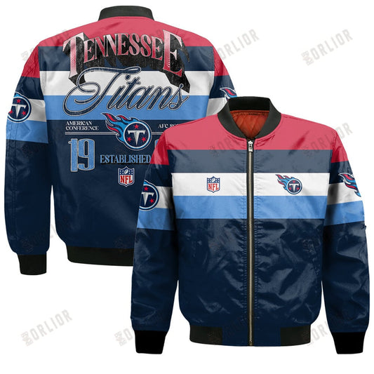 Tennessee Titans Football Team 2024 -25 Fire Burning Opponents Bomber Jacket