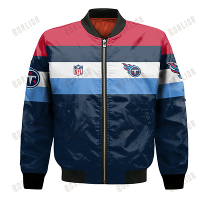 Tennessee Titans Football Team 2024 -25 Fire Burning Opponents Bomber Jacket