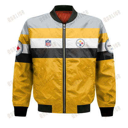 Pittsburgh Steelers Football Team 2024 -25 Fire Burning Opponents Bomber Jacket