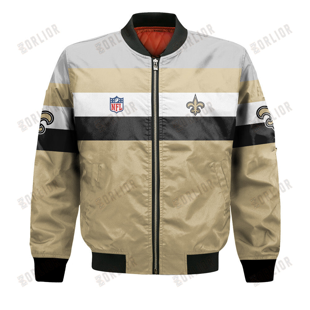 New Orleans Saints Football Team 2024 -25 Fire Burning Opponents Bomber Jacket
