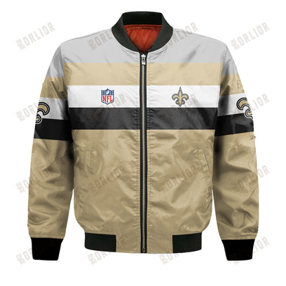 New Orleans Saints Football Team 2024 -25 Fire Burning Opponents Bomber Jacket