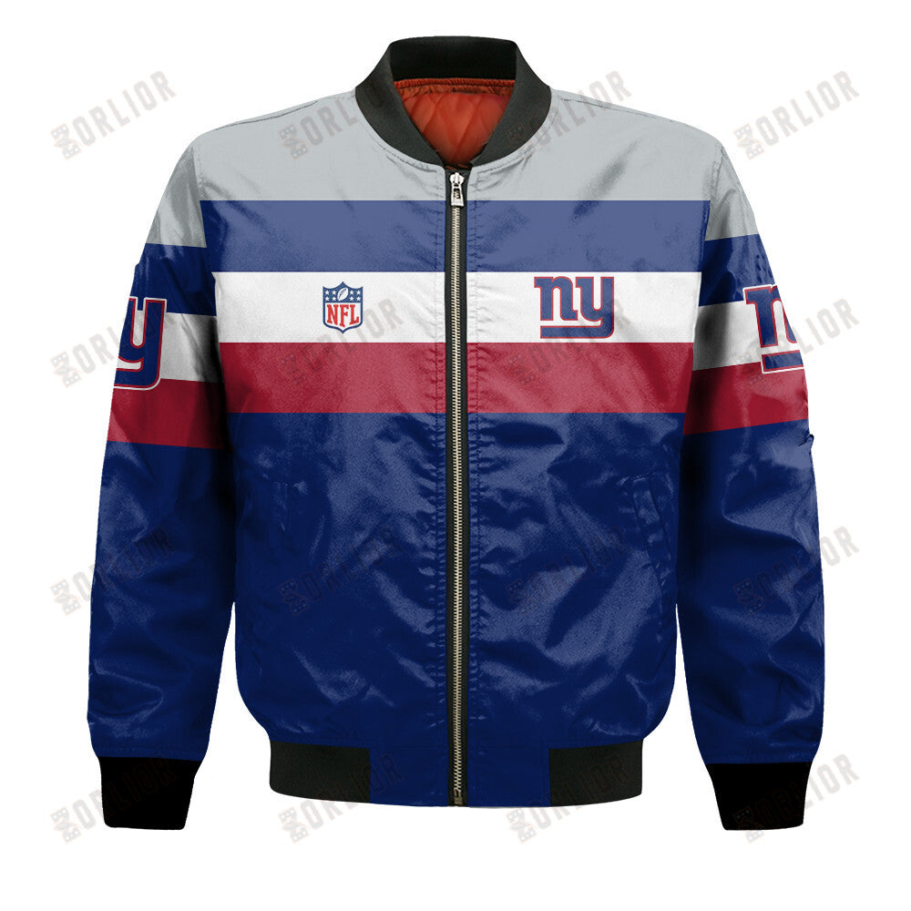 New York Giants Football Team 2024 -25 Fire Burning Opponents Bomber Jacket
