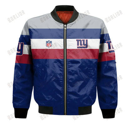 New York Giants Football Team 2024 -25 Fire Burning Opponents Bomber Jacket