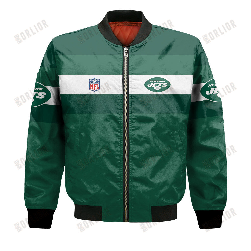 New York Jets Football Team 2024 -25 Fire Burning Opponents Bomber Jacket