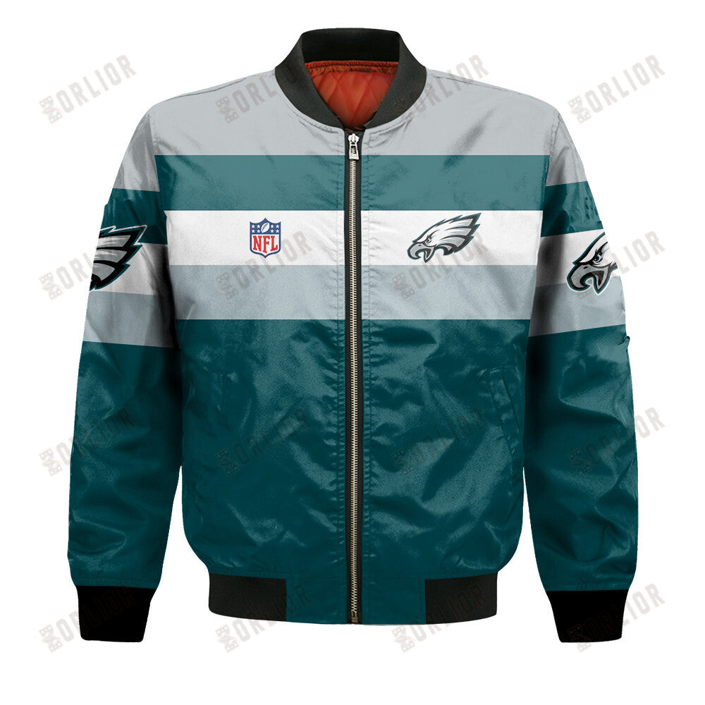 Philadelphia Eagles Football Team 2024 -25 Fire Burning Opponents Bomber Jacket