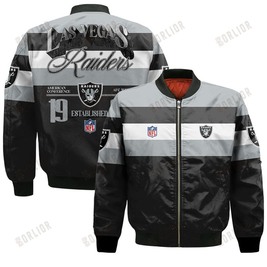 Las Vegas Raiders Football Team 2024 -25 Fire Burning Opponents Bomber Jacket