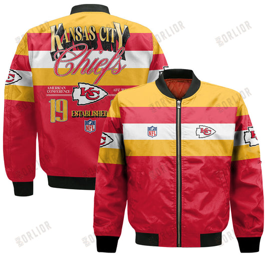 Kansas City Chiefs Football Team 2024 -25 Fire Burning Opponents Bomber Jacket