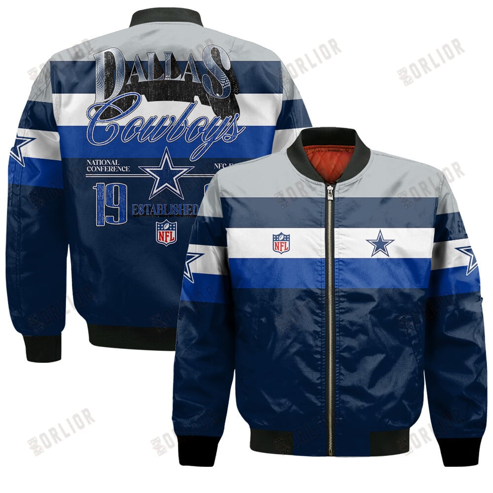 Dallas Cowboys Football Team 2024 -25 Fire Burning Opponents Bomber Jacket
