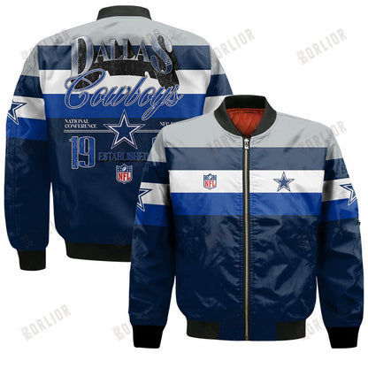 Dallas Cowboys Football Team 2024 -25 Fire Burning Opponents Bomber Jacket