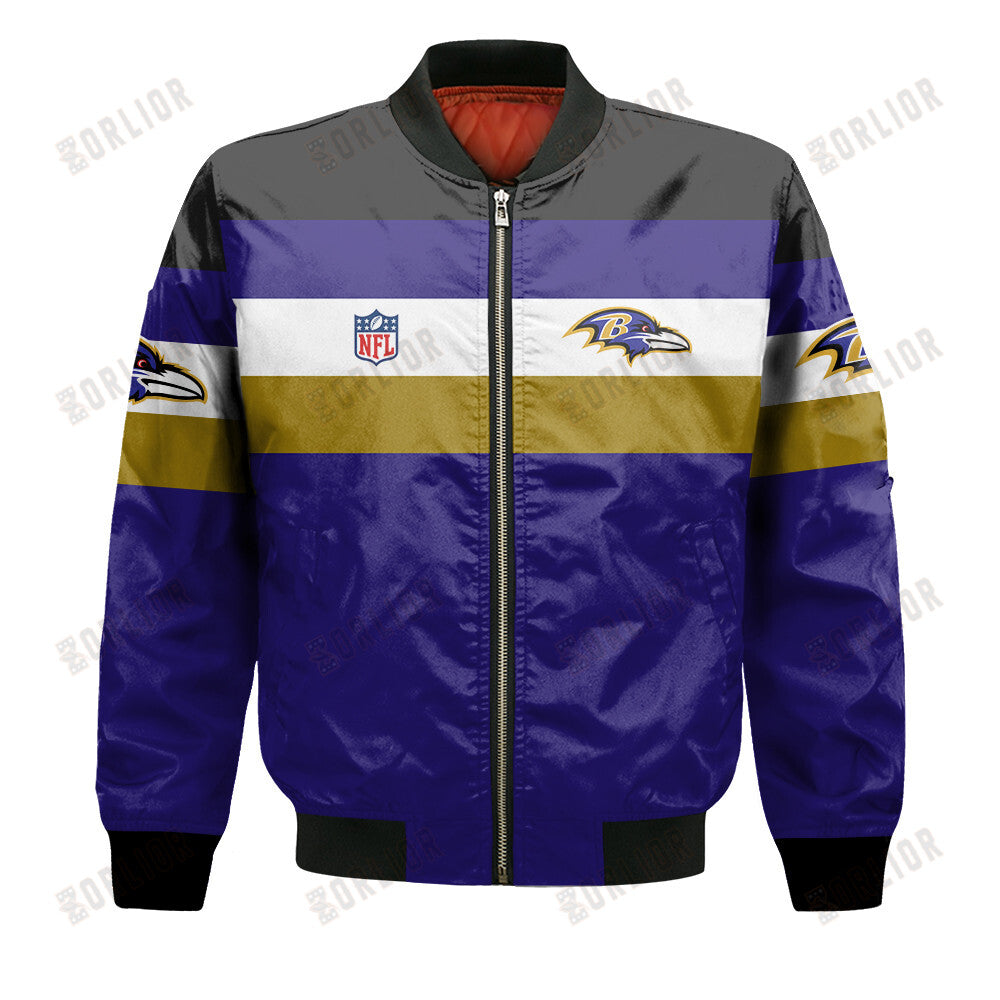 Baltimore Ravens Football Team 2024 -25 Fire Burning Opponents Bomber Jacket