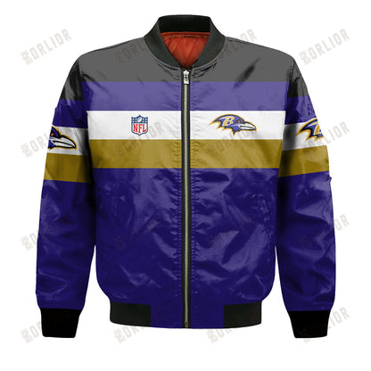 Baltimore Ravens Football Team 2024 -25 Fire Burning Opponents Bomber Jacket