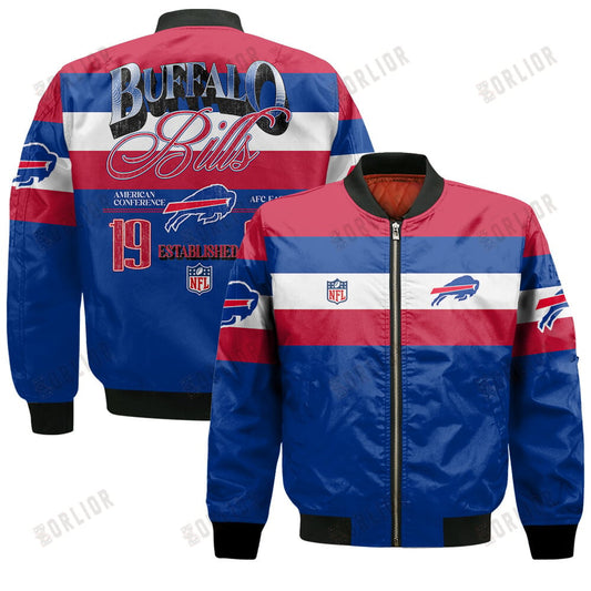 Buffalo Bills Football Team 2024 -25 Fire Burning Opponents Bomber Jacket