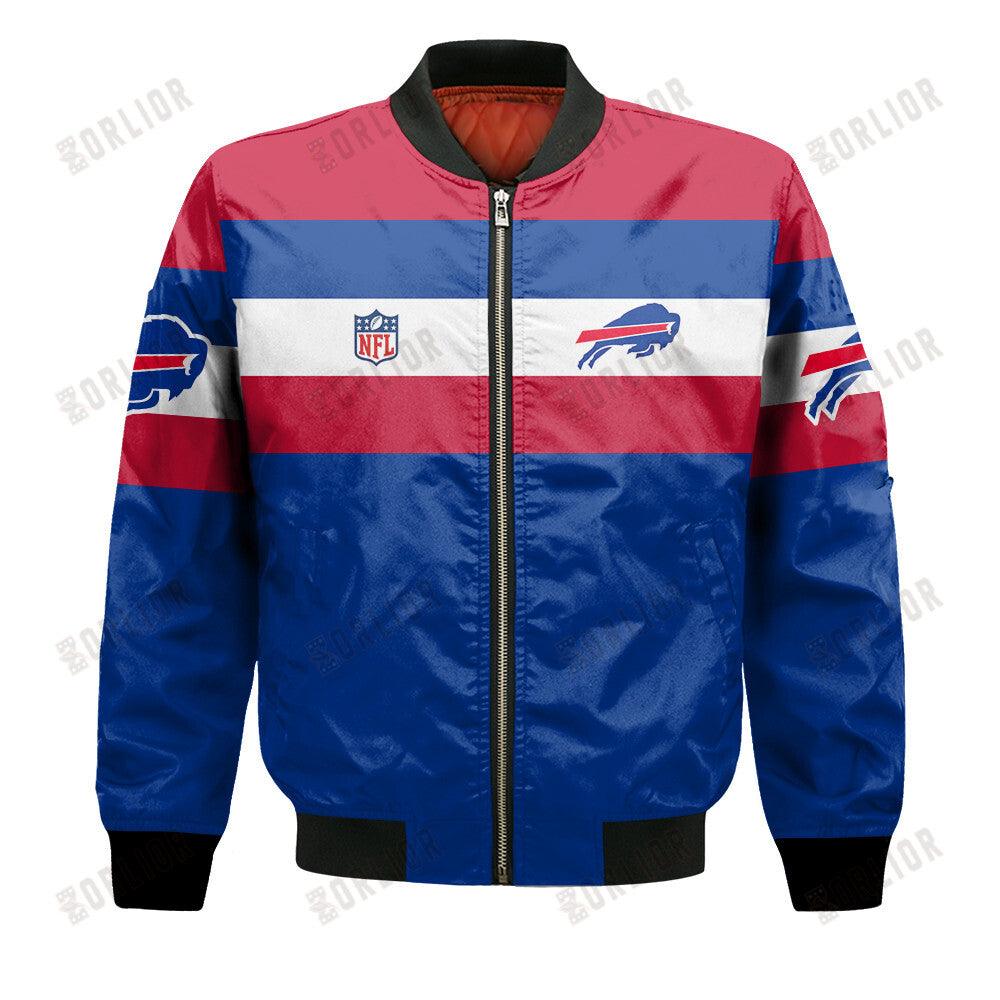 Buffalo Bills Football Team 2024 -25 Fire Burning Opponents Bomber Jacket