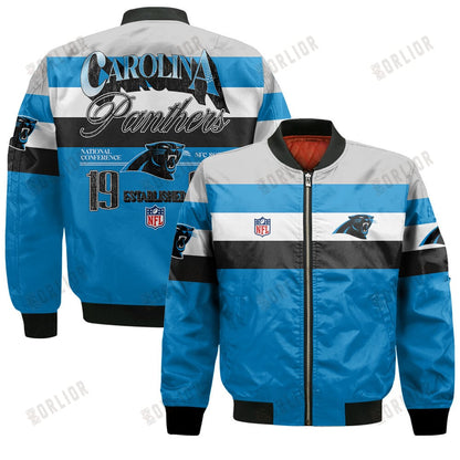 Carolina Panthers Football Team 2024 -25 Fire Burning Opponents Bomber Jacket