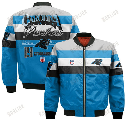 Carolina Panthers Football Team 2024 -25 Fire Burning Opponents Bomber Jacket