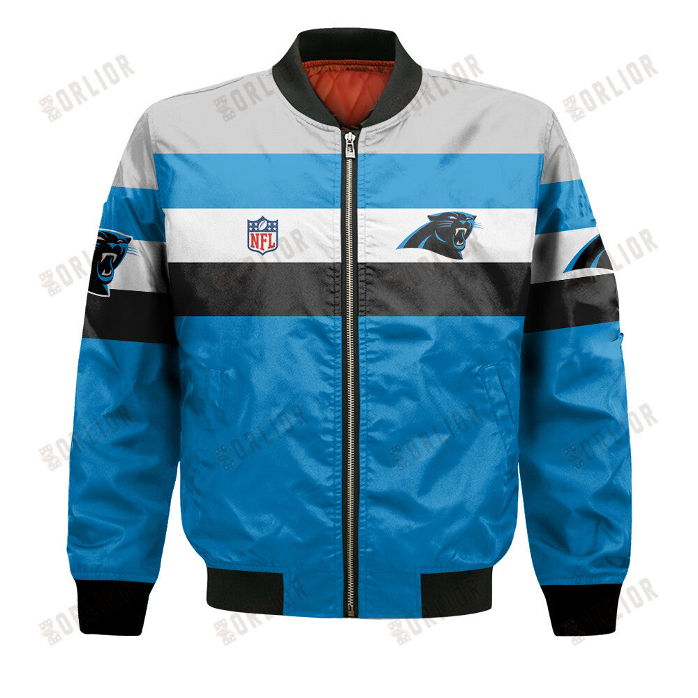 Carolina Panthers Football Team 2024 -25 Fire Burning Opponents Bomber Jacket
