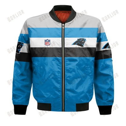 Carolina Panthers Football Team 2024 -25 Fire Burning Opponents Bomber Jacket