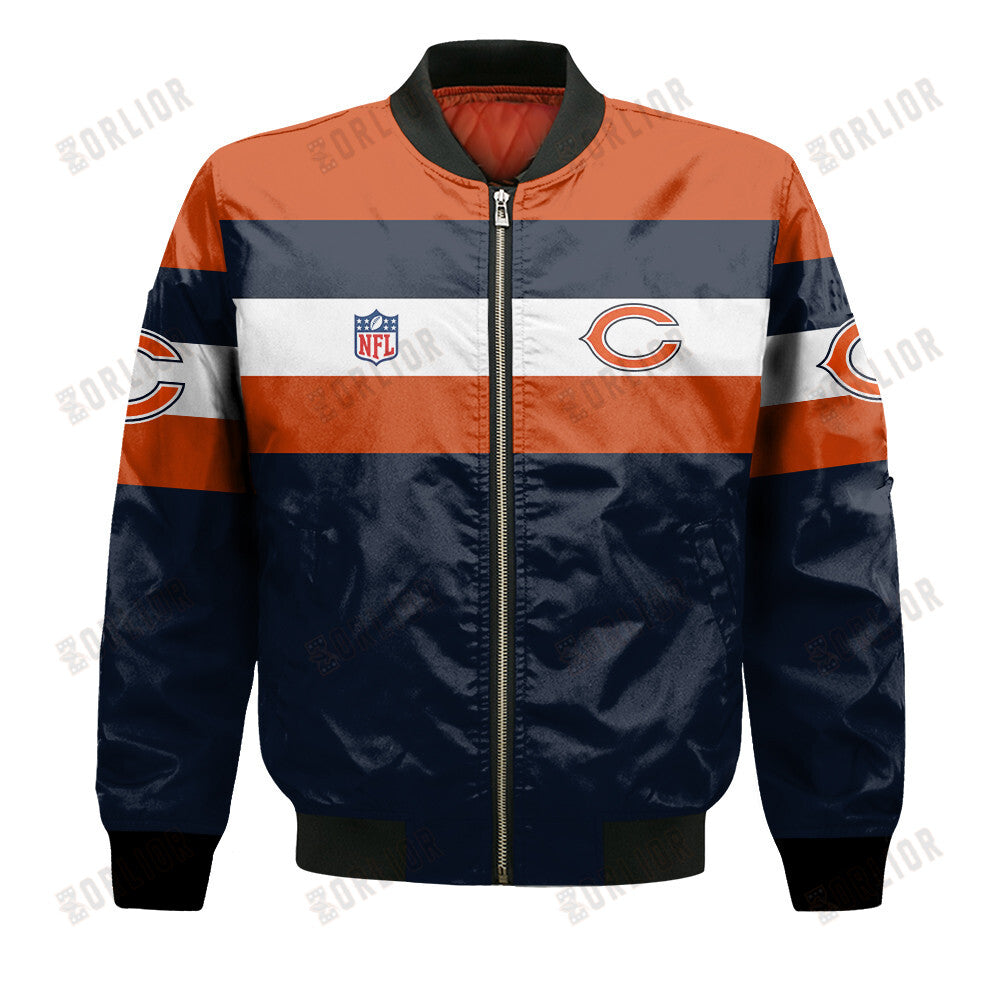 Chicago Bears Football Team 2024 -25 Fire Burning Opponents Bomber Jacket