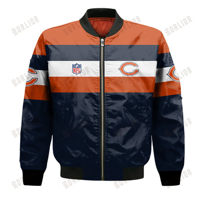 Chicago Bears Football Team 2024 -25 Fire Burning Opponents Bomber Jacket