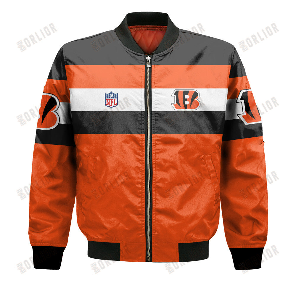 Cincinnati Bengals Football Team 2024 -25 Fire Burning Opponents Bomber Jacket