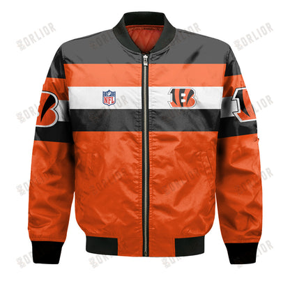 Cincinnati Bengals Football Team 2024 -25 Fire Burning Opponents Bomber Jacket