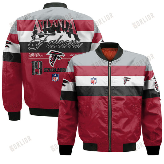 Atlanta Falcons Football Team 2024 -25 Fire Burning Opponents Bomber Jacket