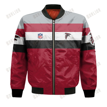 Atlanta Falcons Football Team 2024 -25 Fire Burning Opponents Bomber Jacket