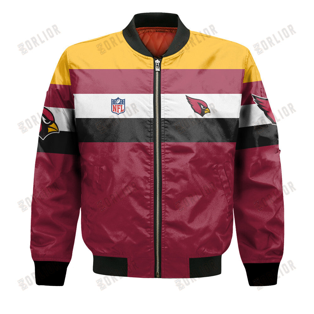 Arizona Cardinals Football Team 2024 -25 Fire Burning Opponents Bomber Jacket