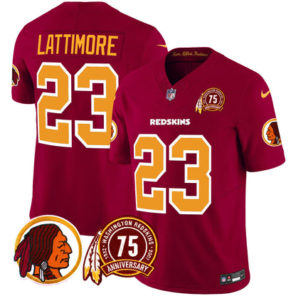 Washington Redskins 75th Patch Throwback Vapor Limited Jersey - All Stitched