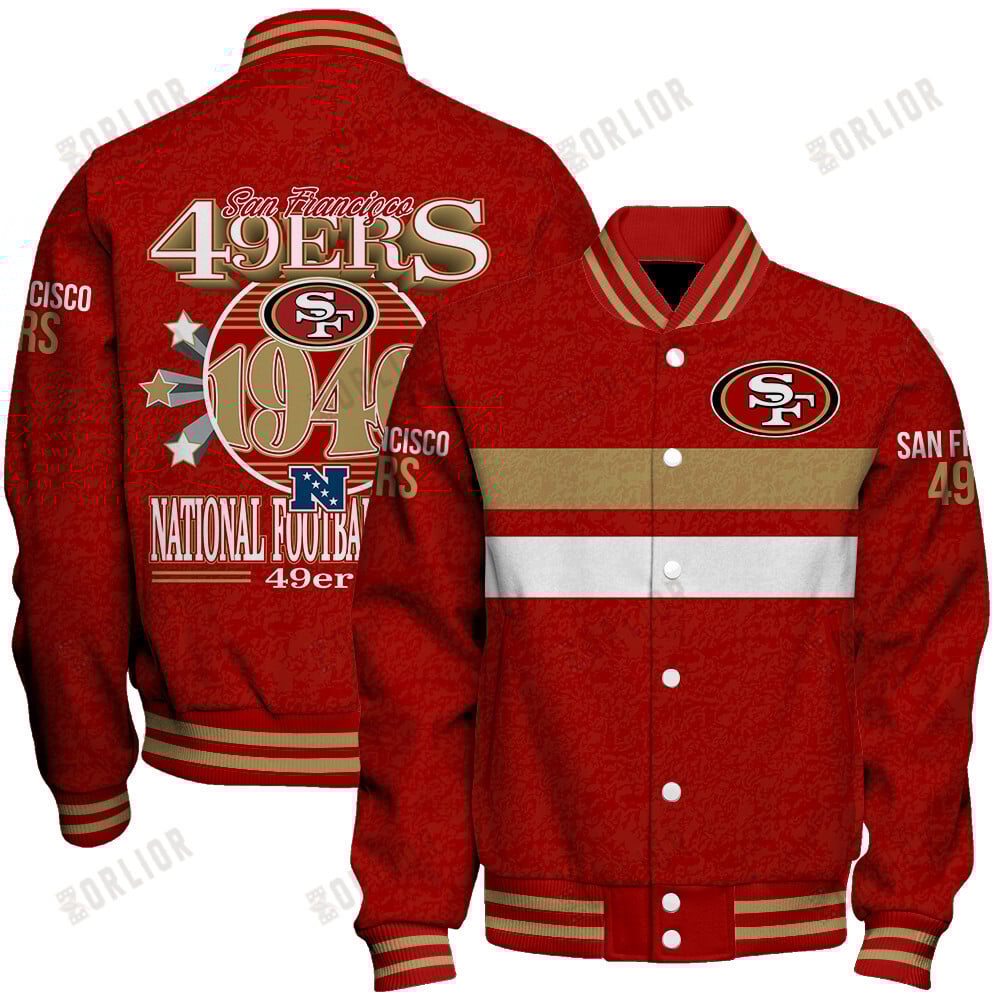 San Francisco 49ers Football Team 2024 -25 Super Durable Unisex Varsity Jacket