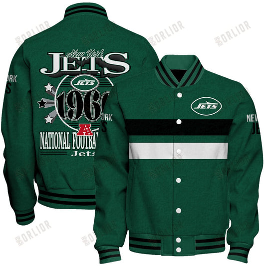New York Jets Football Team 2024 -25 Super Durable Unisex Varsity Jacket