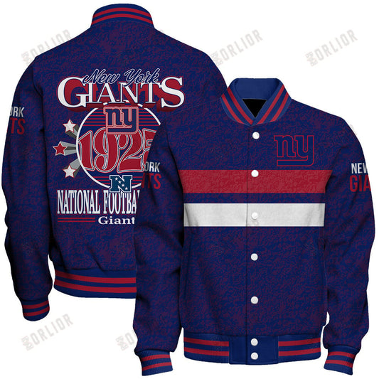 New York Giants Football Team 2024 -25 Super Durable Unisex Varsity Jacket