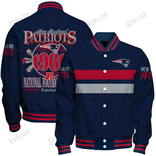 New England Patriots Football Team 2024 -25 Super Durable Unisex Varsity Jacket