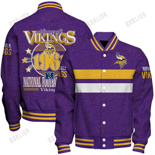 Minnesota Vikings Football Team 2024 -25 Super Durable Unisex Varsity Jacket