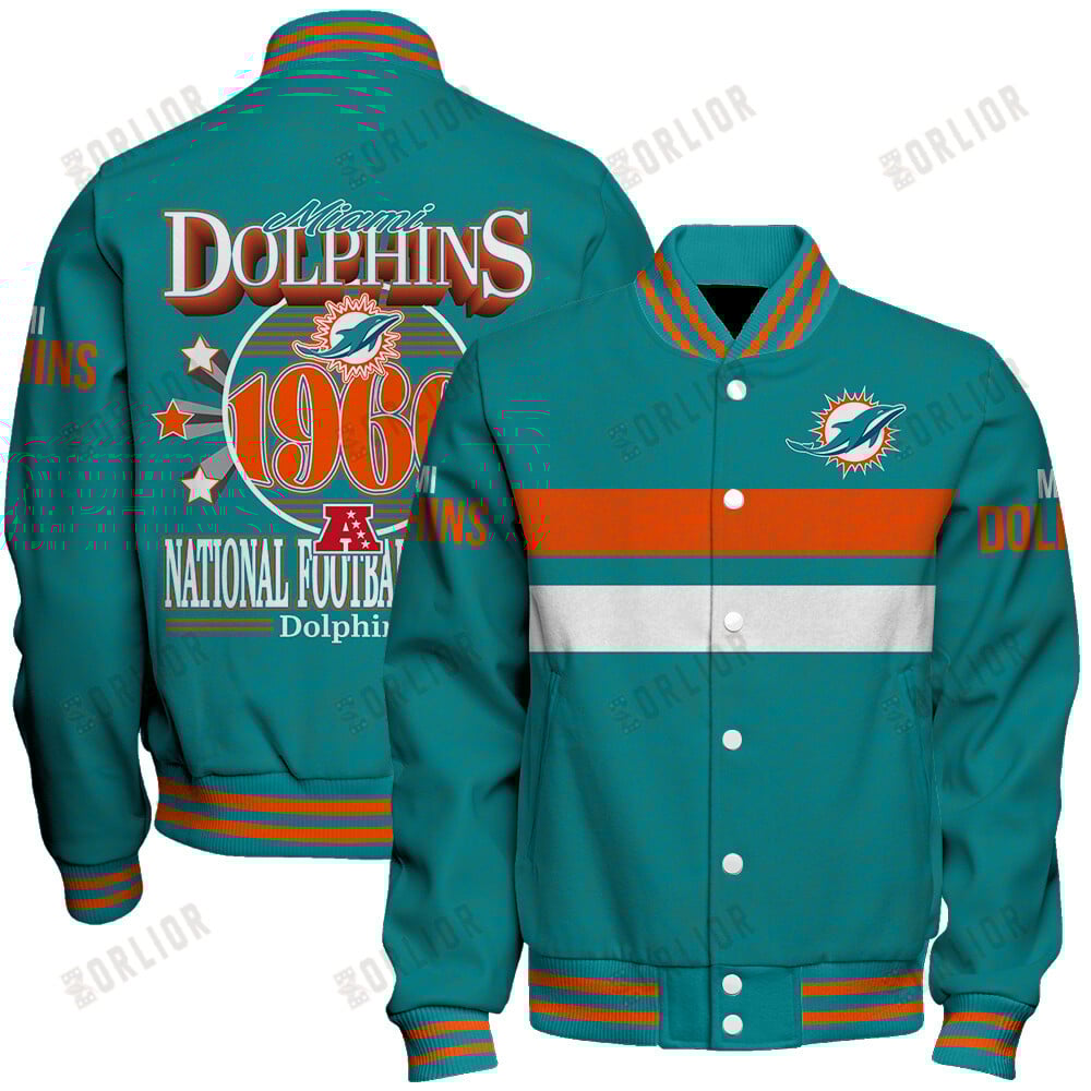 Miami Dolphins Football Team 2024 -25 Super Durable Unisex Varsity Jacket