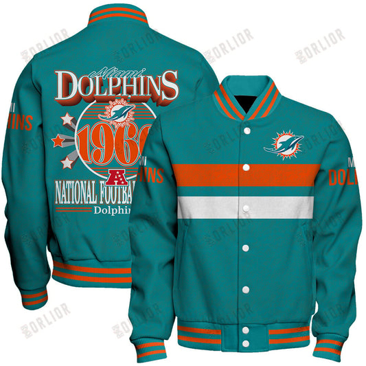 Miami Dolphins Football Team 2024 -25 Super Durable Unisex Varsity Jacket