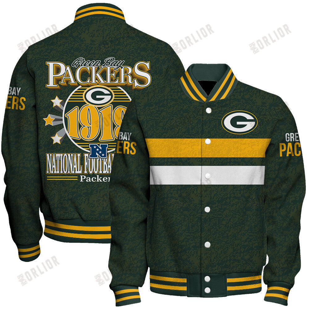 Green Bay Packers Football Team 2024 -25 Super Durable Unisex Varsity Jacket