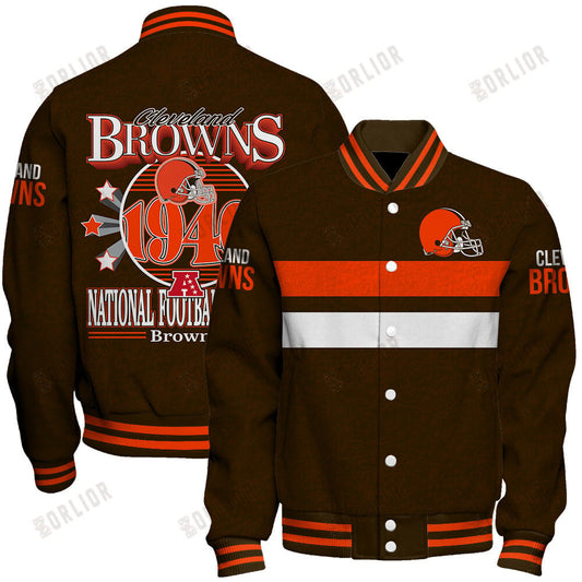 Cleveland Browns Football Team 2024 -25 Super Durable Unisex Varsity Jacket