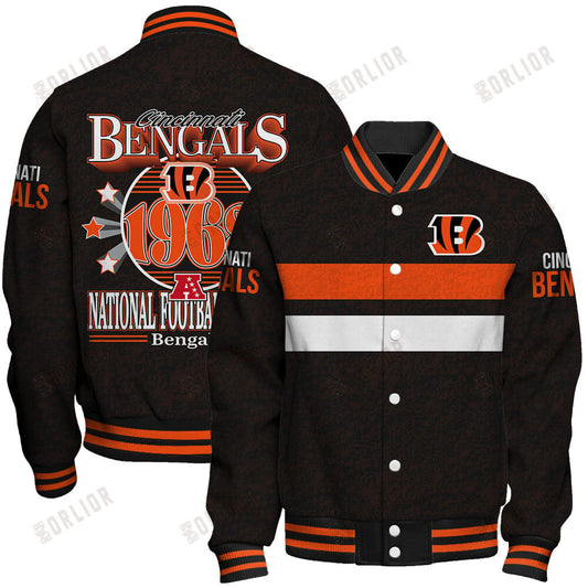 Cincinnati Bengals Football Team 2024 -25 Super Durable Unisex Varsity Jacket