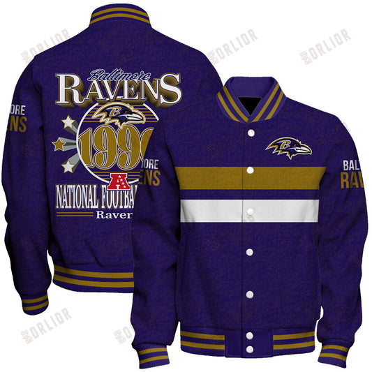 Baltimore Ravens Football Team 2024 -25 Super Durable Unisex Varsity Jacket