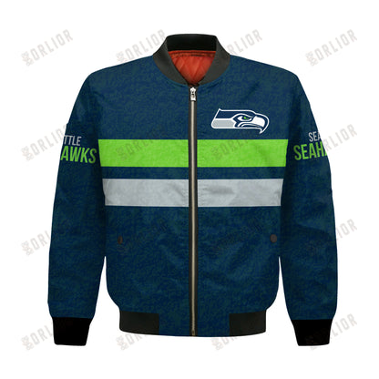 Seattle Seahawks Football Team 2024 -25 Super Durable Bomber Jacket