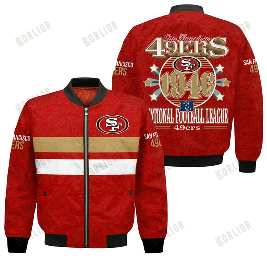San Francisco 49ers Football Team 2024 -25 Super Durable Bomber Jacket