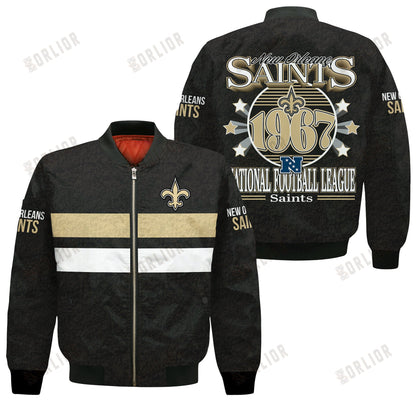 New Orleans Saints Football Team 2024 -25 Super Durable Bomber Jacket