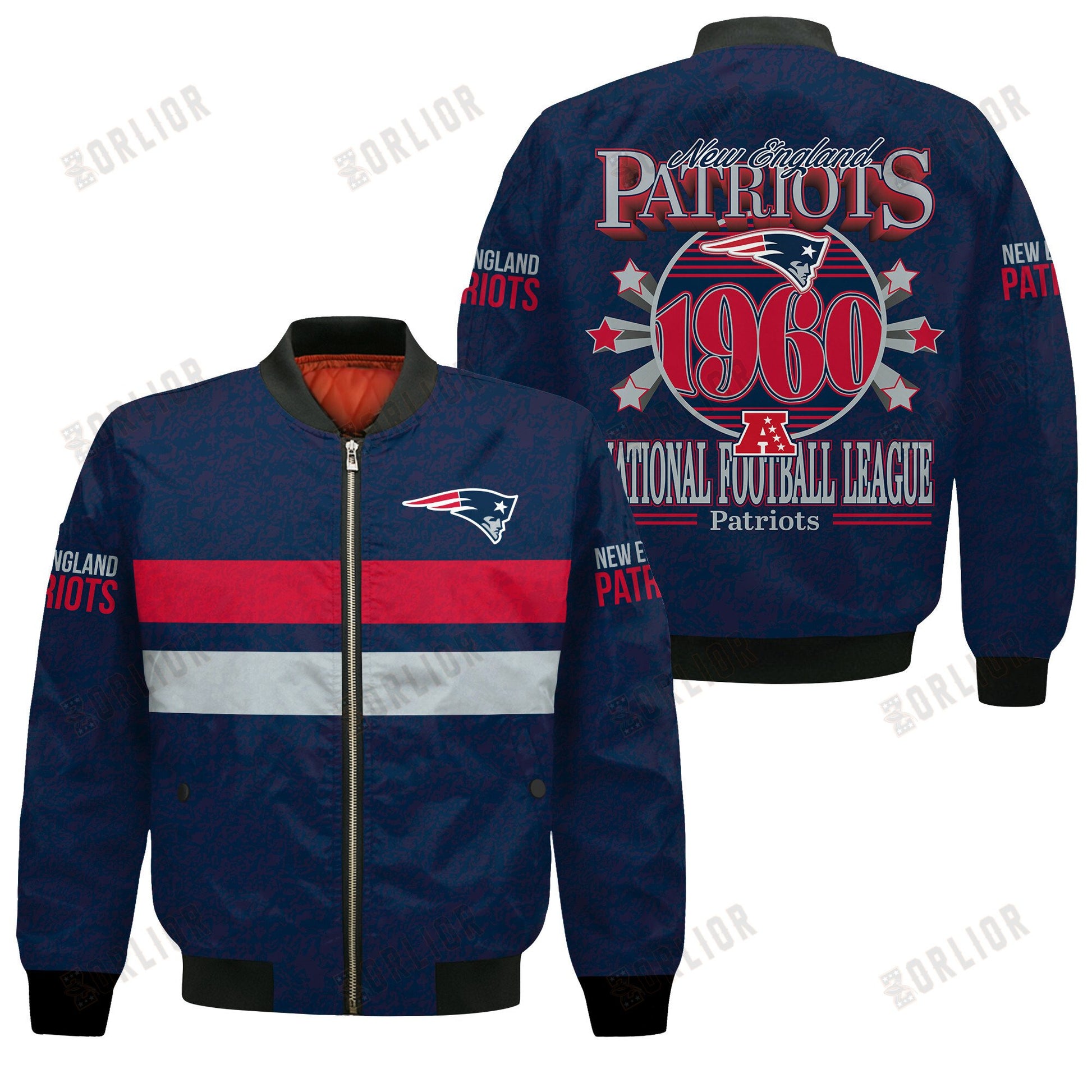 New England Patriots Football Team 2024 -25 Super Durable Bomber Jacket