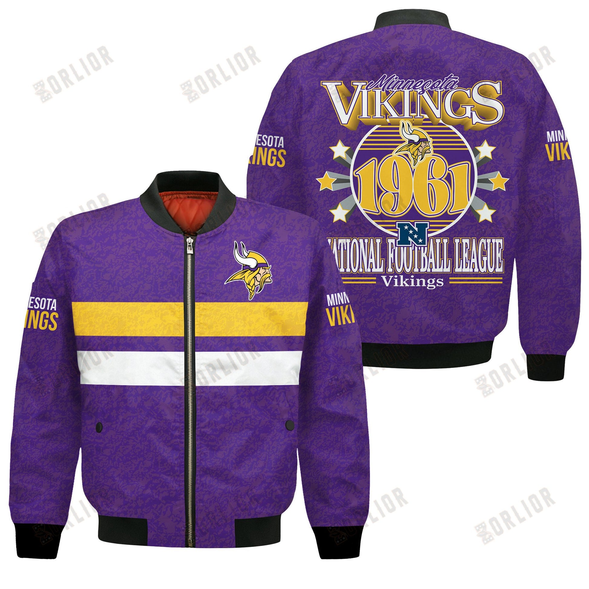 Minnesota Vikings Football Team 2024 -25 Super Durable Bomber Jacket