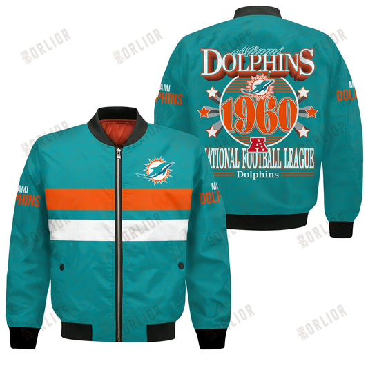 Miami Dolphins Football Team 2024 -25 Super Durable Bomber Jacket