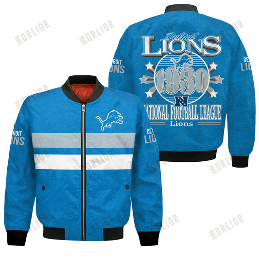 Detroit Lions Football Team 2024 -25 Super Durable Bomber Jacket